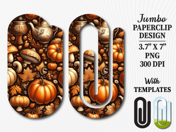 Autumn Fall Pumpkin Jumbo Paperclip Graphics & Crafts