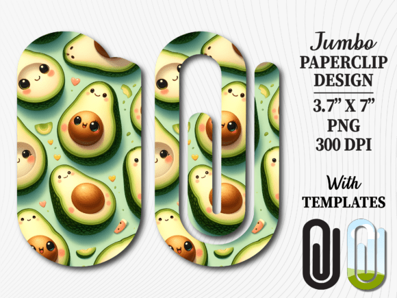 Avocado Fruit Kawaii Jumbo Paperclip: Graphics & Crafts for Creative Brands
