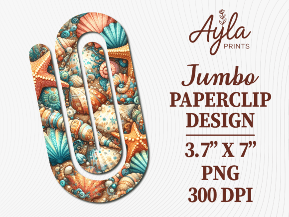 Beach Sea Shells Jumbo Paperclip Design
