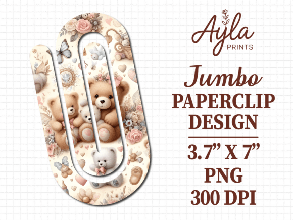 Bear Seamless Pattern Jumbo Paperclip: Graphics for Crafts & Content
