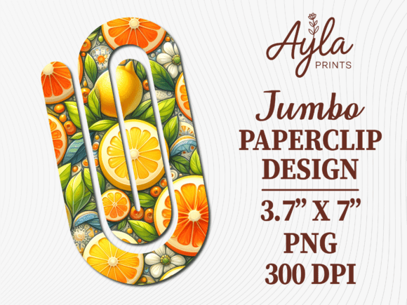 Citrus Lemon Orange Jumbo Paperclip: Graphics & Crafts