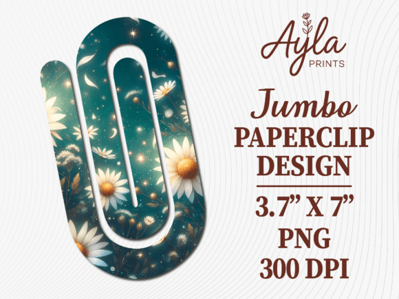 Daisy Starry Night Sky Jumbo Paperclip: Graphics for Crafts