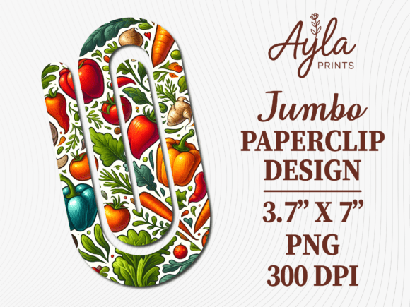 Fresh Vegetable Garden Jumbo Paperclip: Graphics for Crafts