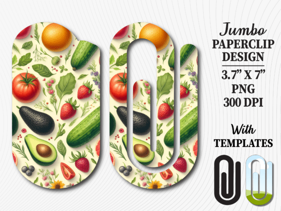 Garden Veggie Theme Jumbo Paperclip: Graphics for Crafts