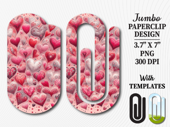 Hearts Balloon Pattern Jumbo Paperclip – Graphics & Crafts