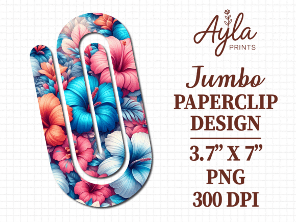 Hibiscus Floral Jumbo Paperclip Design