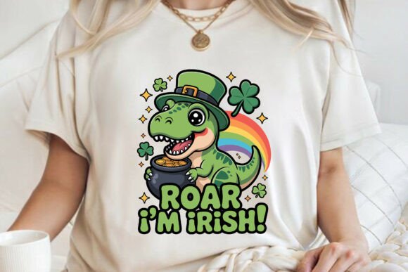 Irish T-rex Dinosaur St Patricks Day PNG