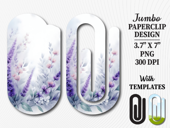 Lavender Floral Field Jumbo Paperclip: Graphics for Crafts