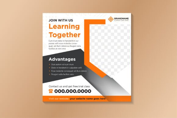 Learning Together Square Banner: Graphics for Social Media Templates