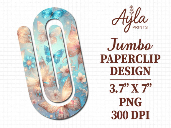 Pastel Sky Butterfly Jumbo Paperclip: Graphics for Crafts & Content