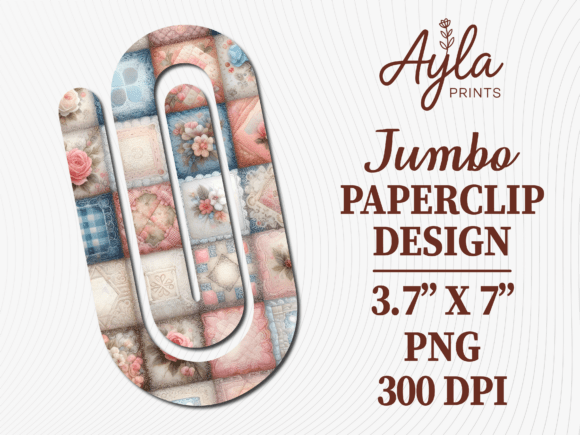 Patchwork Quilt Sewing Jumbo Paperclip