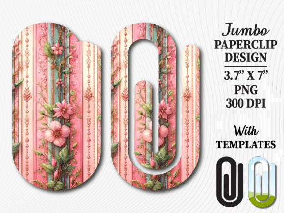 Pink Flower Floral Jumbo Paperclip