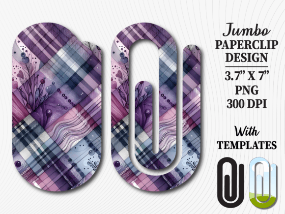 Plaid Abstract Pattern Jumbo Paperclip: Graphics for Crafts