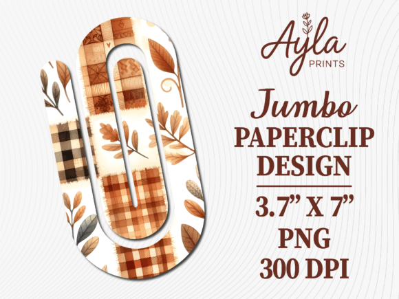 Plaid Autumn Leaves Jumbo Paperclip