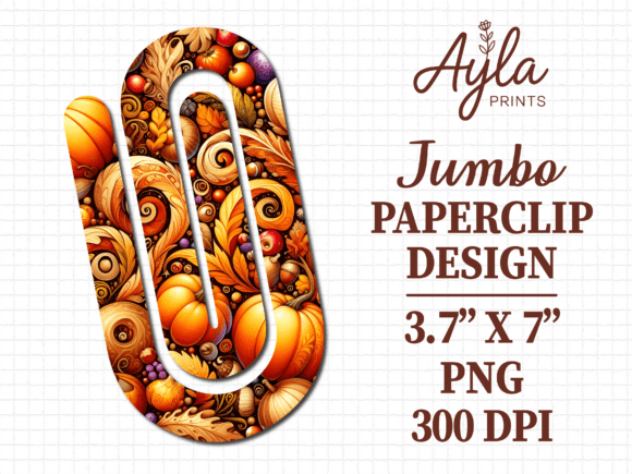 Pumpkin Spice Swirls Jumbo Paperclip