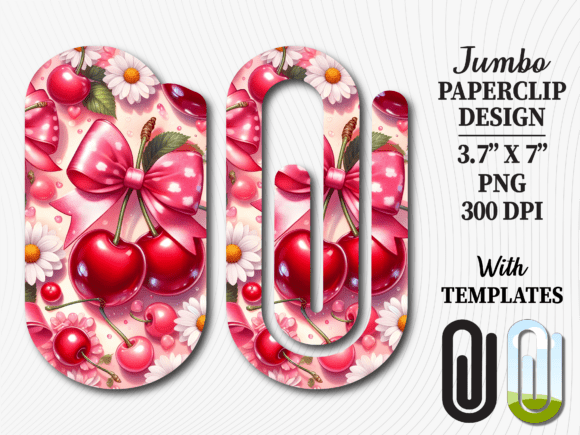 Red Cherry Love Fruit Jumbo Paperclip: Graphics for Crafts