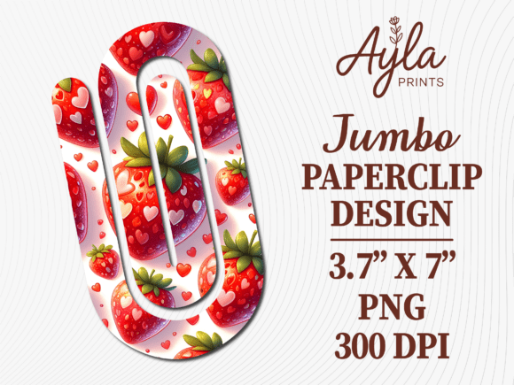 Red Strawberry Fruit Jumbo Paperclip