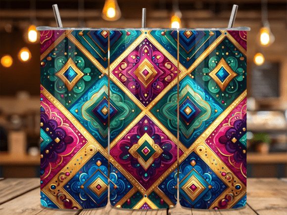 Royal Diamond Pattern Tumbler Wrap Graphics