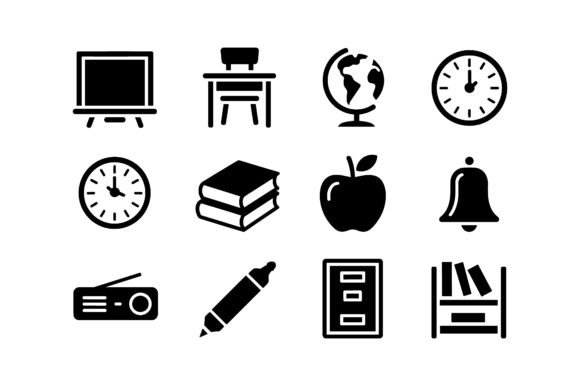 School Classroom Vector Silhouette