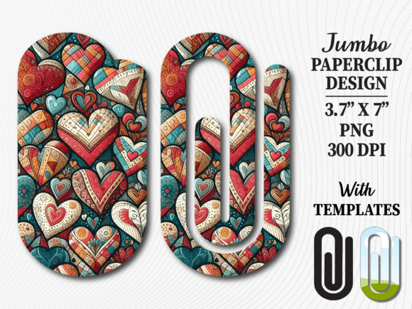 Scrapbook Love Hearts Jumbo Paperclip
