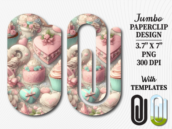 Shabby Chic Love Sweets Jumbo Paperclip: Graphics & Crafts
