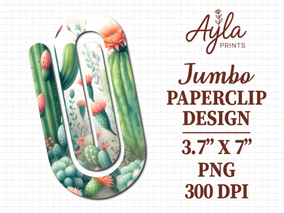 Succulent Cactus Desert Jumbo Paperclip: Graphics & Crafts