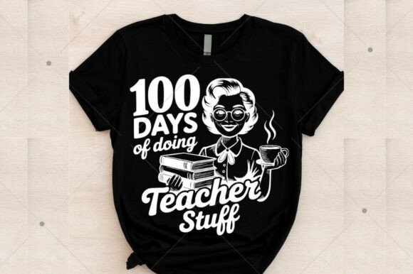 Vintage Funny Teacher SVG, 100 Days