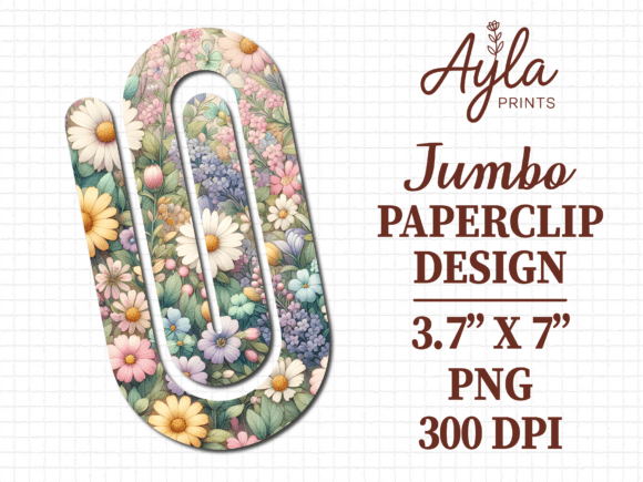 Wildflower Meadow Floral Jumbo Paperclip Graphics